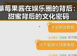 草莓果酱在娱乐圈的背后：甜蜜背后的文化密码